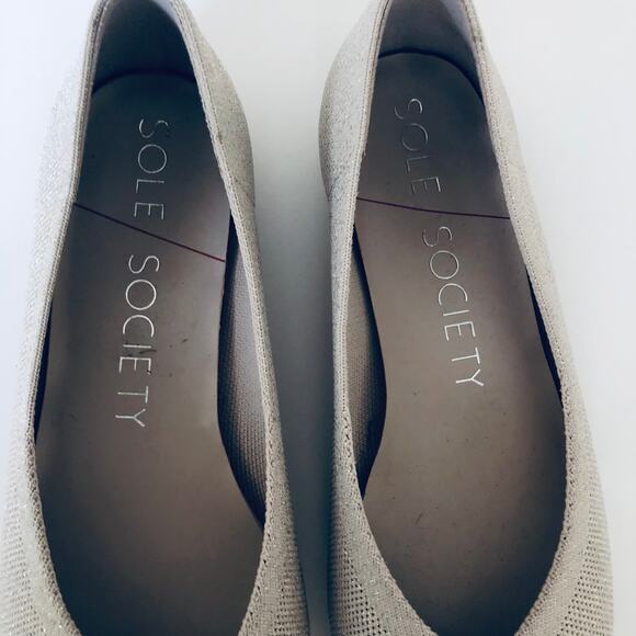 Sole Society 'Dianella' Women's 8.5 Glitter Slip On Pointed Toe Knit Flat - Picture 4 of 9